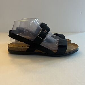 NAOT Norah Sandal Black Leather Adjustable Strappy Comfort Women's SZ 11